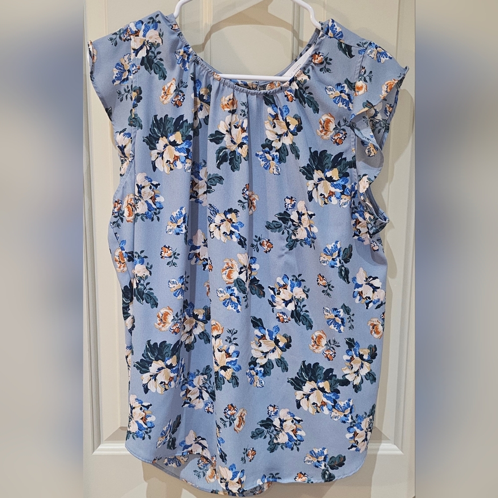 Floral Blue Women's Top